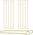 RIFNY Gold Hanging Chains with Hooks, 10 Pieces 24 Inch Chain for Hanging Bird Feeders Planters Baskets Billboards Lanterns Wind Chimes Ornaments Outdoor/Indoor Use (24 inch 10pcs) by GreenHaven Gardens