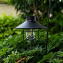 HUYIENO 2Pack Solar Metal Hanging Lantern with Shepherd Hook Outdoor Led Garden Lights Black by GreenHaven Gardens