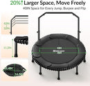 BCAN 40"/48" Mini Rebounder Trampoline for Adults with Bar, 450/550LBS Fitness Trampoline with Bungees, Adjustable Handle, Stable & Quiet, Indoor Outdoor, Whole-Body Workout & Relaxation at Home by TinyTreasures Baby Boutique