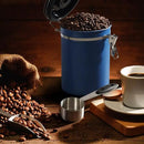 ShanSon Coffee Canister Airtight Coffee Container Stainless Steel Coffee Bean Storage Container with CO2 Release Valve and Scoop Coffee Canister for Beans,Grounds,Sugar,Flour,Tea,Cereal,22OZ,Blue by CozyNest Decor