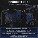 LEVELEVE Heavy Duty Folding Wagon - 2-in-1 Collapsible Cart, 400lb Capacity, All-Terrain Wheels w/Brakes & Side Pockets (Blue) by GreenHaven Gardens