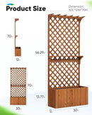 Quictent Raised Garden Bed Wood Planter Box with Lattice Trellis for Vine Climbing Plants Flower Free-Standing, for Patio Garden Indoor Outdoor 29x12x70 in by GreenHaven Gardens