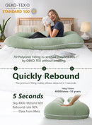 Meiz Pregnancy Pillow, U Shaped Pregnancy Pillows for Sleeping Cooling, 55 Inch Maternity Pillow for Pregnant Women, Body Pillows for Adults, Rayon Cover from Bamboo, Sage Green by TinyTreasures Baby Boutique