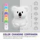 Lumipets Remote Control Silicone Night Light for Kids - Koala Design with 9 Soft Colors & Sleep Timer - Rechargeable, Battery-Operated Lamp for Bedroom | Baby Nursery, Toddler, Girls, Boys by TinyTreasures Baby Boutique