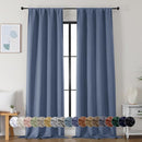 Simplebrand Ava Denim Blue Blackout Curtains for Bedroom 90 Inches Long 2 Panels Set, Solid Privacy Energy Saving Living Room Window Treatment Curtains Blackout Drapes, W40 x L90 Inch, Denim Blue by TinyTreasures Baby Boutique