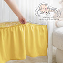 Horbaunal 2 Pack Set Crib Skirt & Crib Bed Sheet, Yellow Crib Bed Skirt 28" x 52" with 14" Drop Dust Ruffle, Soft Microfiber Toddler Bedskirt Nursery Bedding Skirt for Baby Girls and Boys by TinyTreasures Baby Boutique