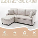 Pull Out Couch, Oversized Sleeper Sofa Couch, Sectional Sleeper Sofa Bed for Living Room Bedroom Lounge (Beige, 73 Inch) by CozyNest Decor