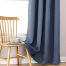 ChrisDowa 100% Blackout Curtains for Bedroom with Black Liner, 2 Thick Layers Total Blackout Thermal Insulated Grommet Window Curtains 2 Panels Set (Stone Blue, 52 x 72 Inch) by TinyTreasures Baby Boutique