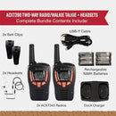 Cobra ACXT390 Walkie Talkies & Compatible Cobra Surveillance Headset - Rechargeable, 22 Channels, Long-Range, 2 Two-Way Radios, 2 Headsets, Black/Orange by TinyTreasures Baby Boutique