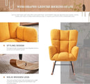 Nursery Rocking Chair, Teddy Upholstered Glider Rocker with High Backrest Armchair, Modern Rocking Accent Chairs for Nursery, Living Room, Bedroom, Offices (Yellow) by TinyTreasures Baby Boutique