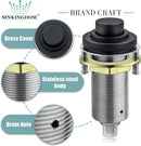 SinkTop Air Switch Kit (Long Full Brass Button) for Disposal, Dual Outlet, (Matte Black) by CozyNest Decor