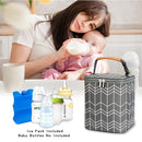 BreastMilk Cooler Bag with Ice Pack Fits 4 Baby Bottles Up to 9 Ounce, Large Baby Bottle Bag Fits for Nursing Mom Daycare by TinyTreasures Baby Boutique