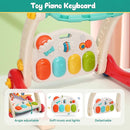 CUTE STONE Baby Gym Play Mat & Learning Walker, Activity Mat with Play Piano, Musical Activity Center with Lights, Baby Push Walkers & Tummy Time Mat for Infant Newborn Toddlers by TinyTreasures Baby Boutique
