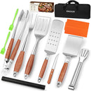 16 Inch Grilling Accessories Set, Heavy Duty Stainless Steel BBQ Accessories Tools and Grill Accessories for Outdoor Grill with Spatula, Fork, & Tongs - Grilling Gifts for Men Women Father by GreenHaven Gardens
