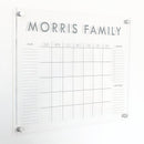 Personalized Clear Acrylic Calendar for Wall, Calendar Whiteboard for Wall, Dry Erase Wall Calendar, Wall Calendar Organizer System for Home (Block, Grey, 23"W x18.5"H) by TinyTreasures Baby Boutique