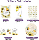 Personalized Baby Crib Bedding Set for Baby Girls, Yellow Bee Pattern Custom Name Baby Crib Sets 5-Pcs, Toddler Double Layer Blanket Fitted Sheets Changing Pad Cover Rug Wall Art Set by TinyTreasures Baby Boutique