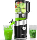 Aeitto Cold Press Juicer, Juicer Machines with 4.9" Large Feed Chute, Fits Whole Vegetables and Fruits, Professional Juice Maker, Easy to Clean, High Juice Yield, Easy to Assemble,Black by CozyNest Decor