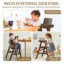 Solid Wood High Chair for Toddlers to Teens, Adjustable Height Toddler Dining Chair, Easy to Clean Toddler Highchair with Removable PU Cushion for Dining, Studying, Step Tool, Walnut by TinyTreasures Baby Boutique