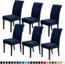 Joccun Chair Covers for Dining Room Set of 6,Dining Chair Slipcovers Stretch Dining Room Chair Covers Seat Protector,Washable Parsons Chair Cover for Home,Hotel,Banquet(Navy,6 Pack) by CozyNest Decor