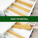 VaeFae 3 Pack Bamboo Drawer Dividers, 4" High Adjustable 11.9-17.1" Clothes Drawer Organizers, Expandable Separators for Bedroom/Bathroom/Kitchen/Office Storage by TinyTreasures Baby Boutique