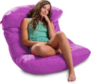 Posh Creations Structured Comfy Seat for Bedrooms and Dorm Rooms, Large Bean Bag Chair, Laguna Lounger, Purple by TinyTreasures Baby Boutique