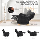 COLAMY Swivel Recliner Chair with Footrest, High Back with Double-Layer Cushion, Glider Recliner for Nursery & Living Room, Bedroom, Dark Grey by TinyTreasures Baby Boutique