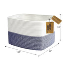 COMFY-HOMI Medium Cotton Rope Basket With Handles for Shelves|Dog Toy|Baby Gift Basket Empty for Organizing|NEW Generation 13.5" x 11" x 9.5" Living Room (Navy Blue) by CozyNest Decor