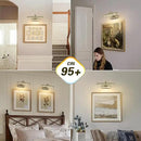 Wireless Picture Lights Rechargeable Gallery Lighting Battery Picture Frame Light with Remote and Timer, Adjustable Art Light for Paintings, Portraits, Antique Bronze Finish 12'' Inch 2W 2700K by CozyNest Decor