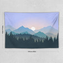 HZOHNAGO Mountain Tapestry Forest Mountain Sunrise Pattern Printed Wall Tapestry Wall Hanging for Bedroom Living Room Dorm 60" W x 40" H by CozyNest Decor