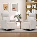 CANMOV Swivel Rocker Chair Set of 2, Swivel Accent Chair with High Back and Arms, Corduroy Glider Chair for Living Room Bedroom Nursery, Beige by TinyTreasures Baby Boutique