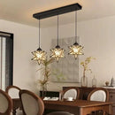 Modern Farmhouse Glam Chandelier Dining Room Glass Star Pendants Light Fixture Kitchen Island LED Ceiling Hanging Lights Included Warm Light Bulbs Black by CozyNest Decor
