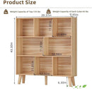 LEYAOYAO Wooden 8 Cube Book Shelf, Natural 3 Tier Bookshelf with Legs, Modern Open Storage Organizer,Boho Bookcase,Display Cabinet Shelf Free Standing Bookshelves for Bedroom,Living Room,Office by CozyNest Decor