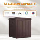 51 Gallon Resin Deck Box, Outdoor Storage Box Waterproof for Patio, Garden, Pool, and Deck, Storage Solution for Cushions, Tools, Delivery Packages, Brown by GreenHaven Gardens