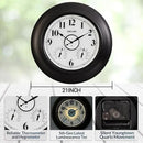 Andy Star 21 Inch Large Illuminated Outdoor Wall Clock Waterproof with Thermometer and Hygrometer, Oversized Battery Wall Clock for Patio Pool, Oil Rubbed Bronze Silent Non Ticking Clock for Garden by CozyNest Decor