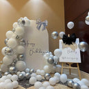 140pcs Metallic Silver Round Balloons Different Sizes 18 12 10 5 Inch Latex Balloons for Arch Decoration Party Balloon Kit for Graduation Birthday Party Wedding Balloon Baby Shower Decoration by TinyTreasures Baby Boutique