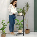 Plant Stand Indoor Outdoor, Wrought Iron Plant Stands 2 Tier Heavy Duty Metal Pedestal Stand Decorative Flower Stand for Patio Garden Deck Living Room by GreenHaven Gardens