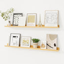 Picture Ledge Shelf, Solid Pine Wood Floating Shelves Set of 2, 36 Inches Nursery Book Shelves for Toys Storage, Kids Bookshelf Wall Mounted for Living Room Bedroom Decor Books Photo Frames, Natural by TinyTreasures Baby Boutique