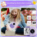 Portable Instant Camera for Kids Print Photos Travel Digital 1080P Video Camera for Toddlers 3 4 5 6 7 8 Year Old Girls Holiday Christmas Birthday Gifts (Purple) by TinyTreasures Baby Boutique