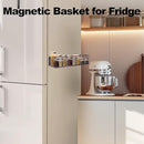 Magnetic Basket, Magnetic Shelf for Fridge,Magnetic Spice Rack Wire Mesh Magnetic organizer Holder Accessories for Office Kitchen Classroom Storage, Black-High, 13.77" x 5.11" x3.26" by CozyNest Decor