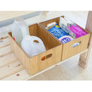 Stackable Bamboo Storage Bin (14” x 11” x 6.5”) with Integrated Handles & Labeling Clip | Premium Multi-Purpose Organizer by MobilevisionUS