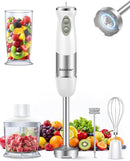 Immersion Blender Handheld 1000W 5 in 1 Corded Stick Hand Blender Kitchen with 12 Speed, BPA-Free, Mixing Beaker, Chopper, Whisk, Milk Frother, Perfect Emulsifier for Soup, Baby Food, Sauce, Puree by TinyTreasures Baby Boutique