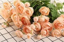 Artificial Silk Flowers Ranunculus Fake Flower 5 Pcs,Suitable for Core Decorations,Weddings,Homes,Artistic Decorations and Props (Cream Yellow) by CozyNest Decor