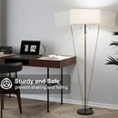 2-Light Floor Lamp, Mid Century Floor Lamp with White Fabric Shade, Standing Lamp Tall Lamp for Living Room Bedroom, 3 Color Temperatures 9W Bulb Include by CozyNest Decor