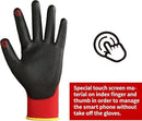 DULFINE Safety Work Gloves PU Coated for Men and Women-12 Pairs,Red Seamless Knit Glove with Two Fingers Touchscreen,Ideal for General Duty Work (Medium) by GreenHaven Gardens