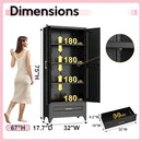 Pantry Kitchen Cabinet with Drawer, 75" Tall Pantry Storage Cabinet, Metal Storage Cabinets with Doors and Shelves, Large Freestanding Cupboard for Dining Room, Assembly Required, Black by CozyNest Decor