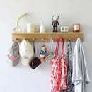 Entrance Coat Rack ，Coat Hooks, Wall-Mounted Wooden Hook Rack, Wall-Mounted Shelves are Very Suitable (Oak Colored Finish-2) by CozyNest Decor