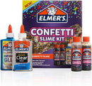 Elmer’s Confetti Slime Kit, Slime Supplies Include Metallic Glue, Clear Glue, Confetti Magical Liquid Activator, 4 Count - Perfect for Parties, Gift, Kids Activity Time by TinyTreasures Baby Boutique