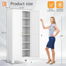 Kitchen Pantry Storage Cabinet with Doors and Adjustable Shelves, Metal ClosetMaid Food Pantry Cabinets, 75" Tall Freestanding Cupboard for Kitchen, Laundry or Utility Room, White by CozyNest Decor