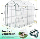 KING BIRD Premium Greenhouse for Outdoors, 84 x 56 x 77 Upgraded PE Cover & Steel Frame Walk in Hot House, w/ Zippered Screen Windows Mesh Door, 3 Tiers 20 Shelves for Outside Garden, White by GreenHaven Gardens