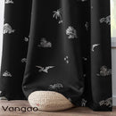 Vangao Kids Curtains Black Blackout Dinosaur Curtains for Boys Kids Nursery Girls Room Silver Dino Foil Print Thermal Insulated Drapes Grommet Top Window Treatments 84 Inches Length 2 Panels by TinyTreasures Baby Boutique